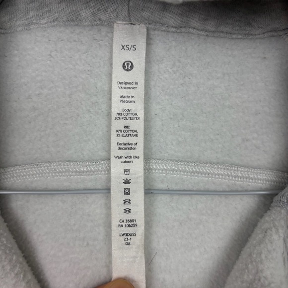 Lululemon Athletica Scuba Womens Grey Cropped Half Zip Hoodie Sweatshirt XS S - Picture 4 of 6